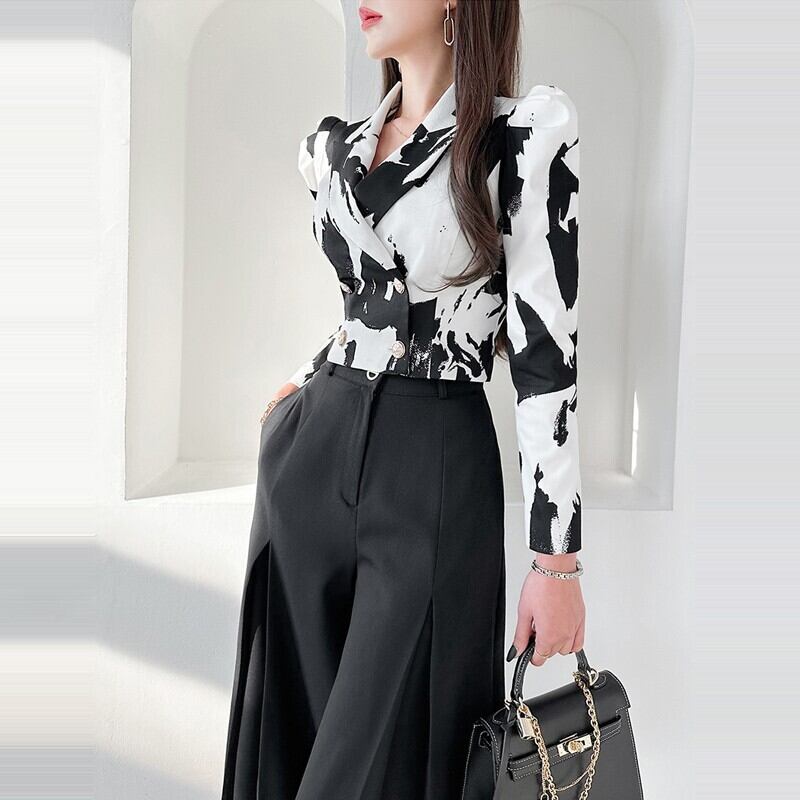 【set】スーツアウター+ガウチョパンツ２点セットG21021