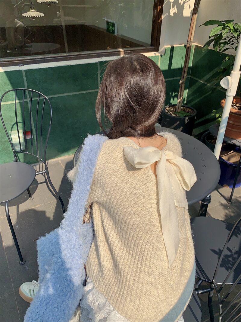 【tops】バックボン付きニットセーター　M27958