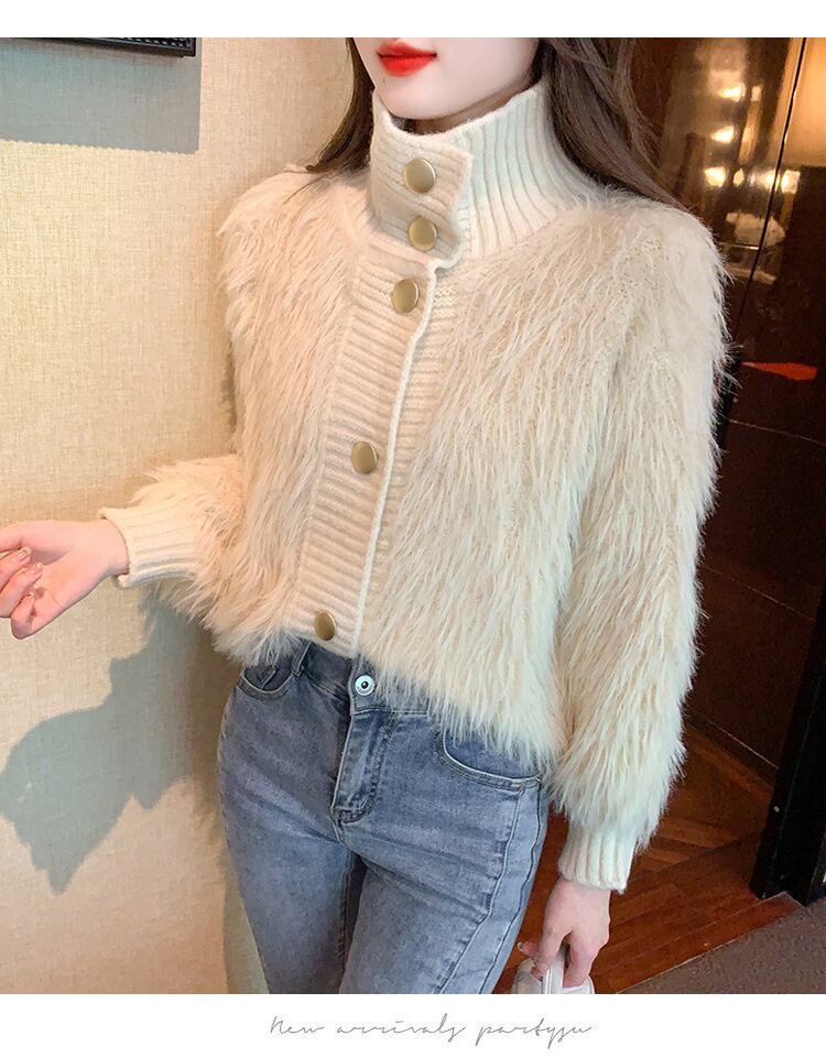 【outer】シャギーニットカーデ　M18504