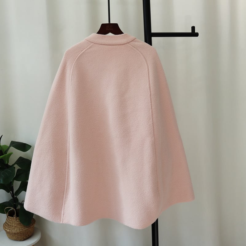 【outer】ファー付きケープコート　M28076
