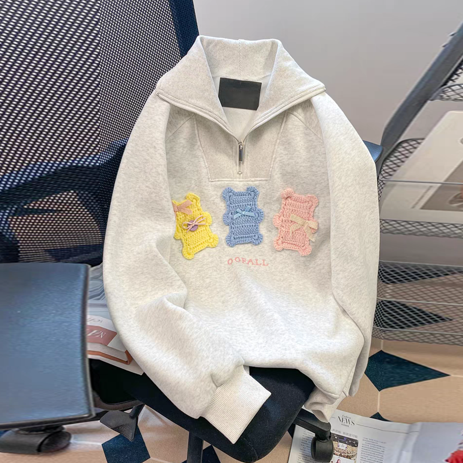 【tops】ファスナー長袖パーカーG23919