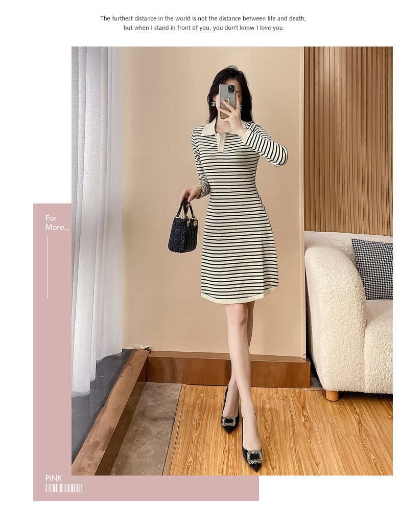 【dress】ボーダー柄ワンピース　M25481