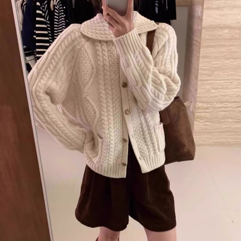 【outer】ニットカーディガン Q7154