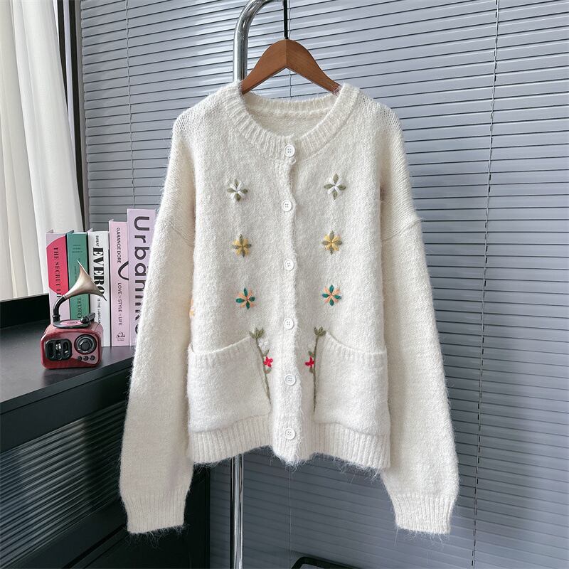 【outer】刺繍ニットカーデ　M28819