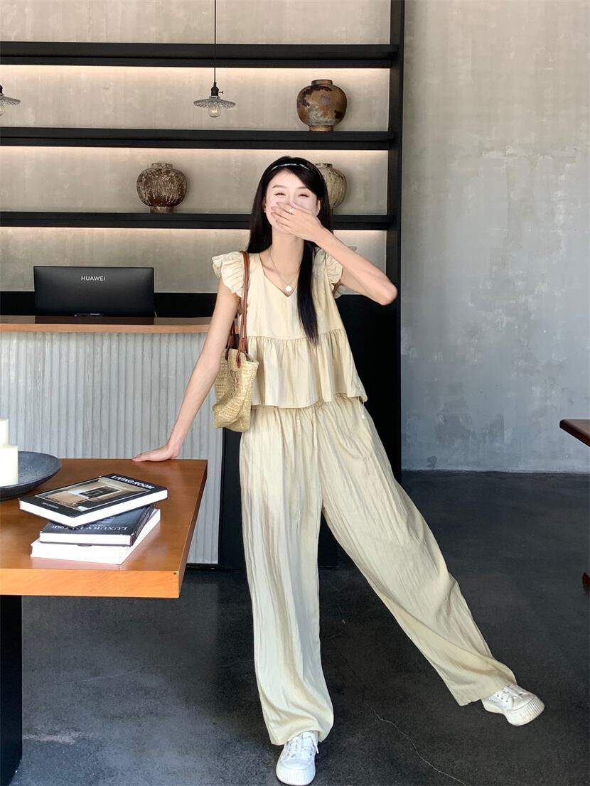 【set】ブラウス+ガウチョパンツ２点セットG21523