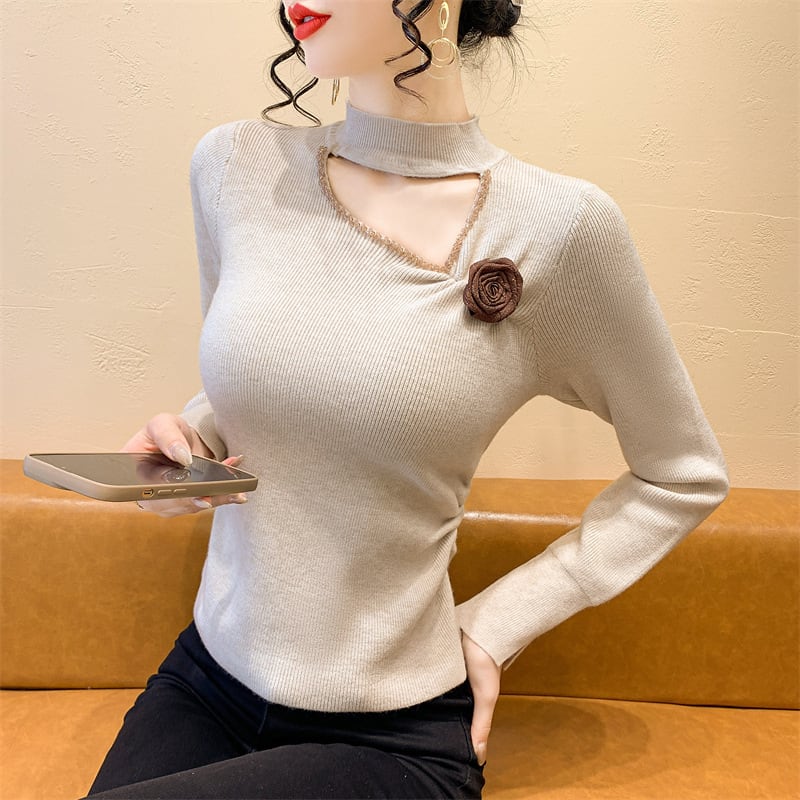 【tops】立体フラワーニットトップス　M27919