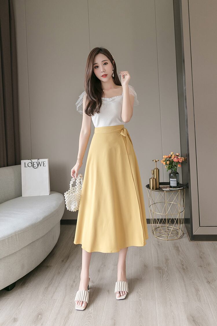 【bottoms】 清新人気デザインレディースファッションハイウエストスカート