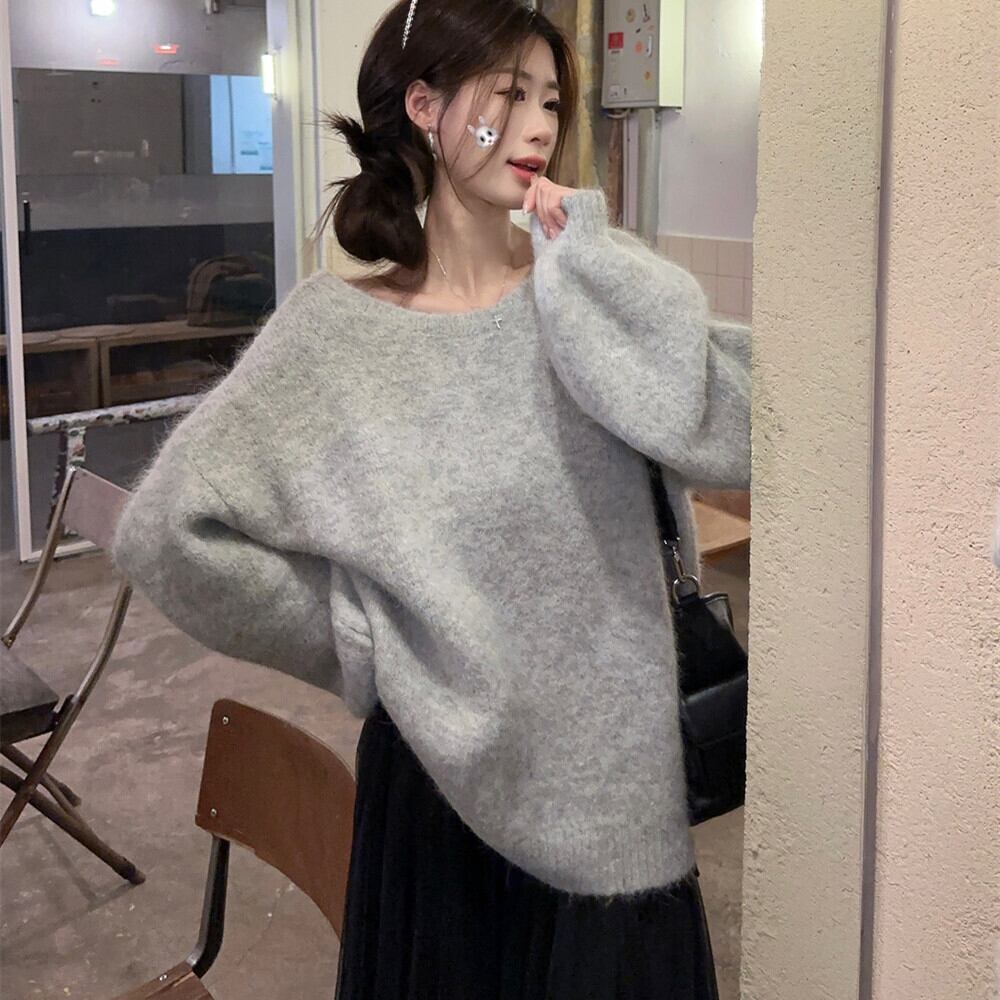 【tops】バックリボンニットトップス　N2775