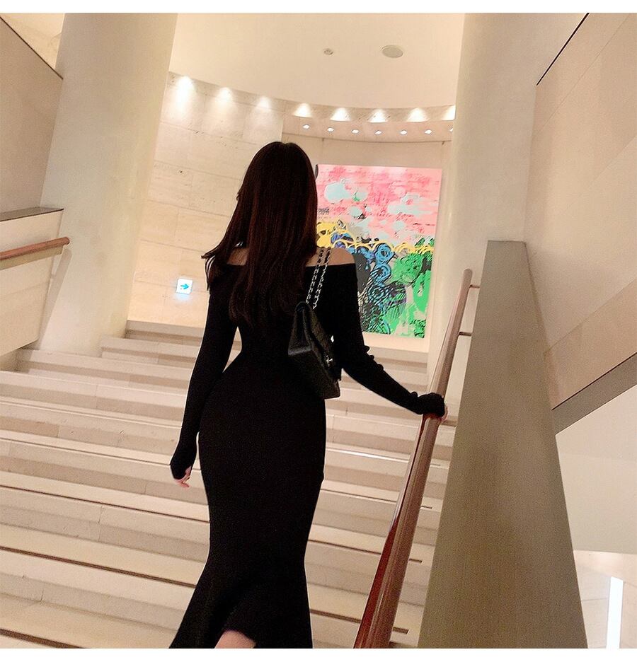 【dress】マーメイドニットワンピース　M18721