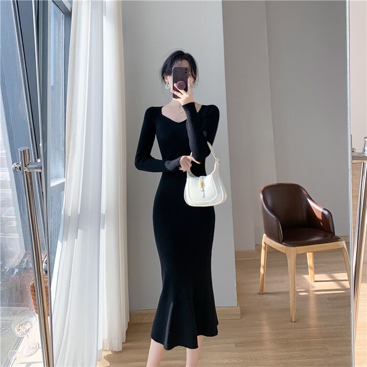 【dress】マーメイドニットワンピース　M28024