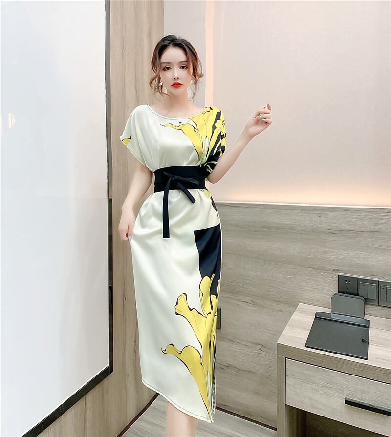 【dress】オシャレ度満点〜!気質満点レトロ切り替えフェミニンフランス風プリントワンピース G6408