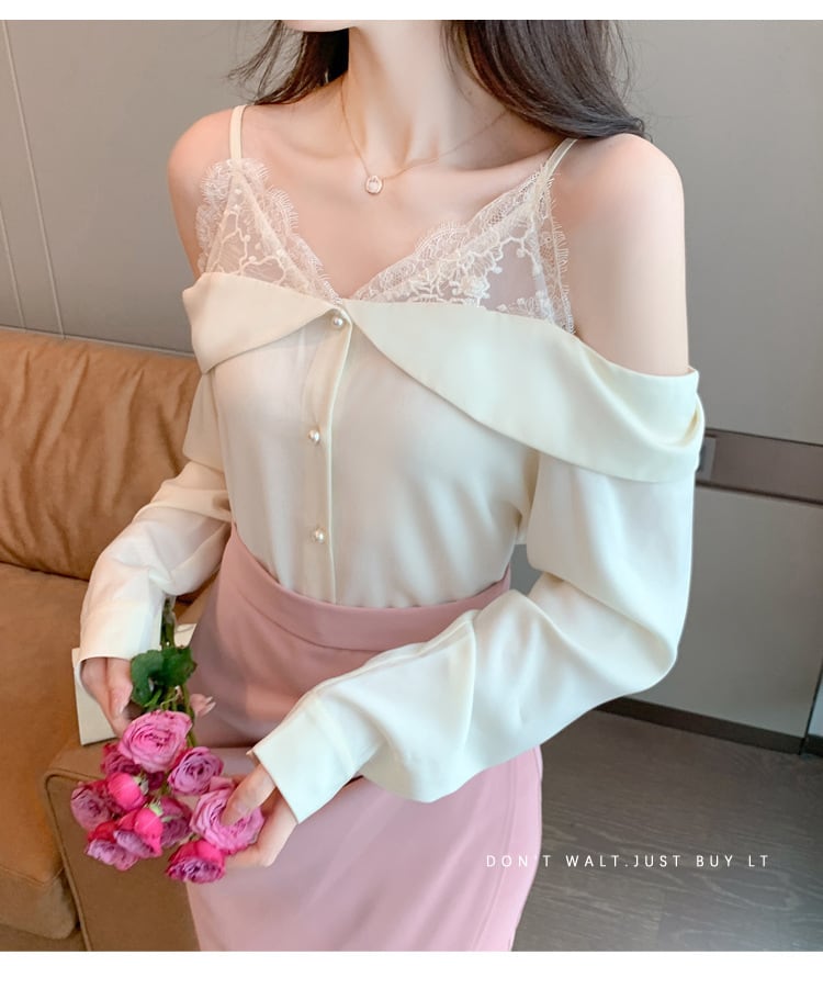 【tops】レースシャツトップス　M25166