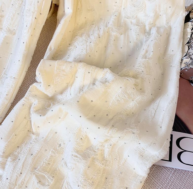 【bottoms】キラキラダメージガウチョパンツF7488