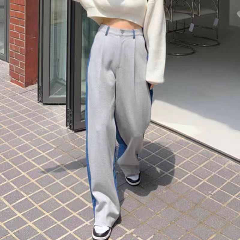 【bottoms】秋冬切り替えデニムパンツG24029