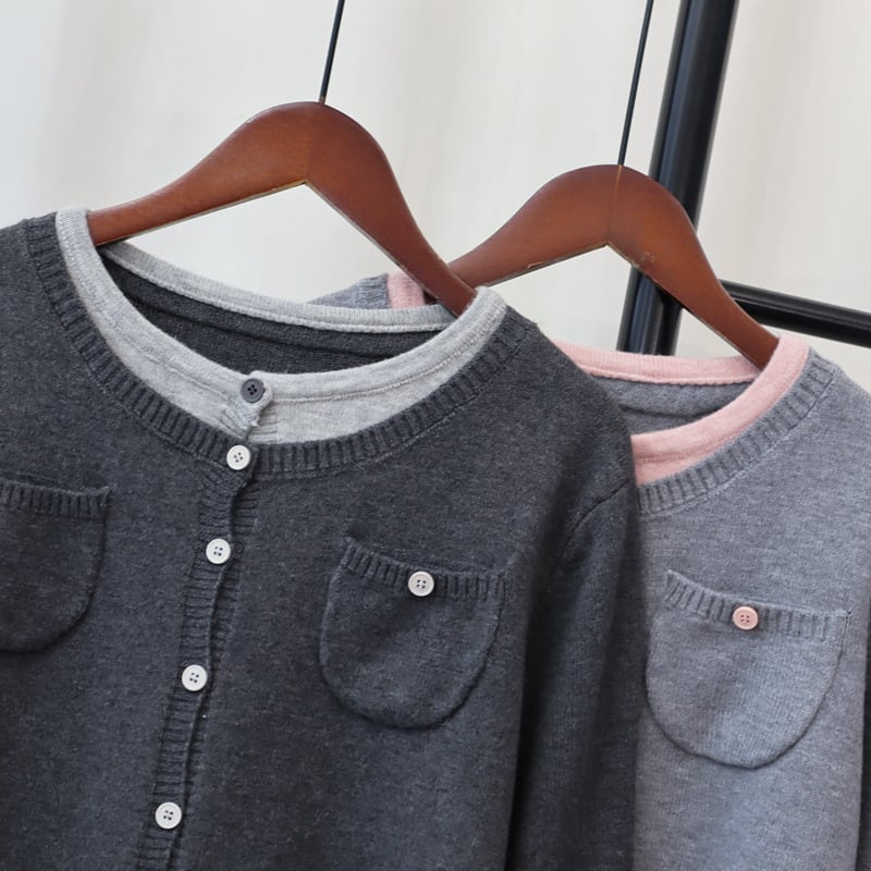 【outer】配色切り替えニットカーデ　M28598