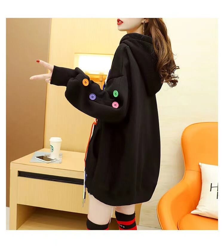 【tops】数量限定秋冬新作配色ラウンドネック長袖厚手3色裏起毛着回し配色パーカーF1335