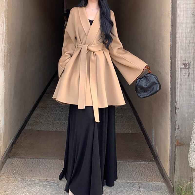 【dress】Ｖネックニットワンピース Q6860