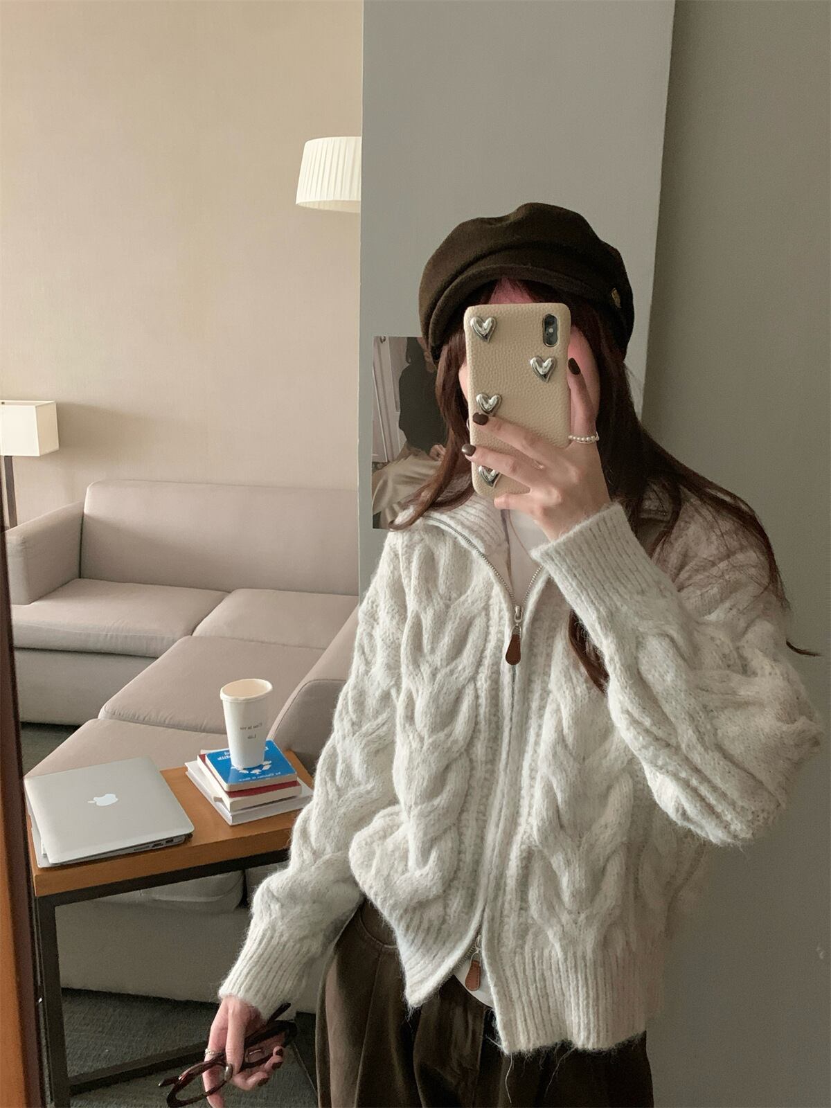【outer】Wジップニットカーデ　M27741