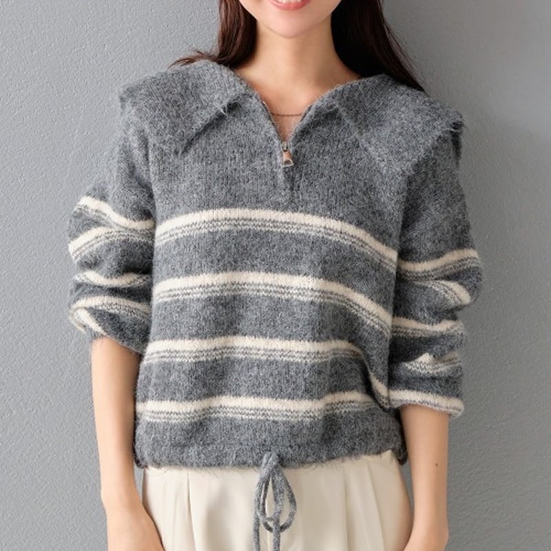 【tops】Vネックニットトップス Q7078