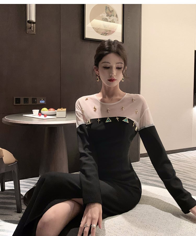 【dress】チュールドッキングワンピース　M28057