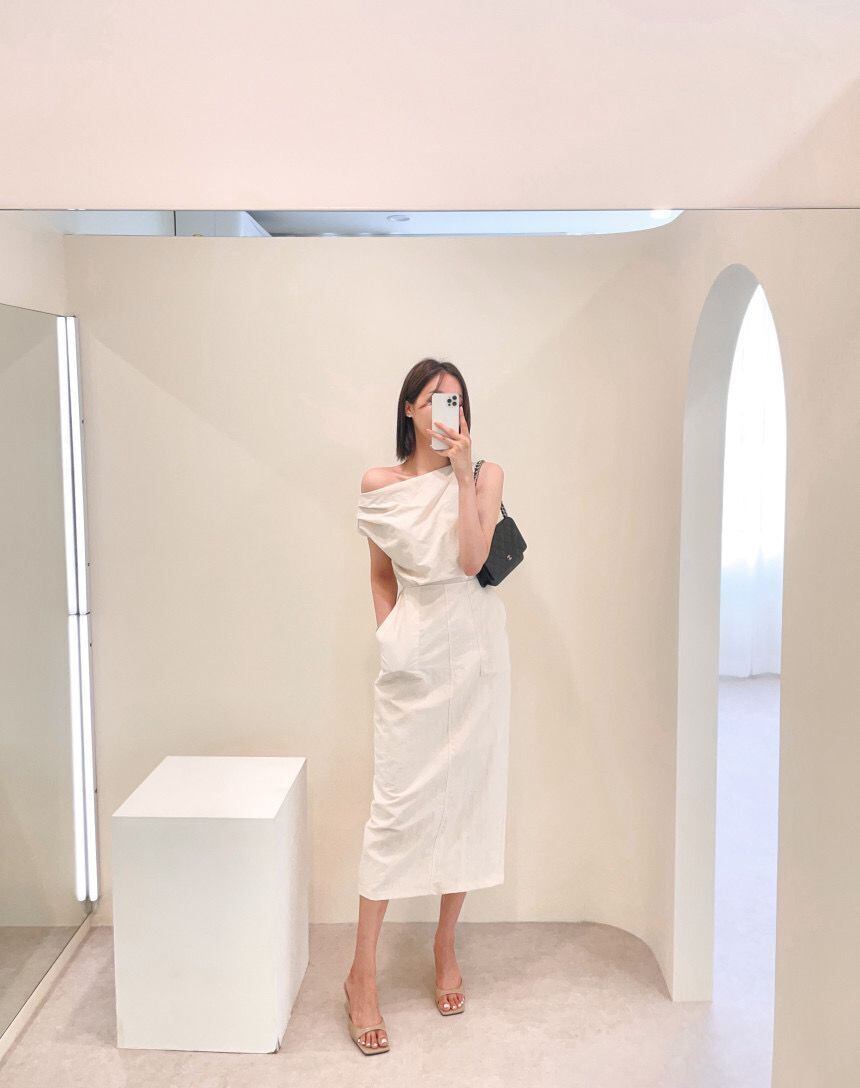 【dress】オフショルダースリットワンピース G20073