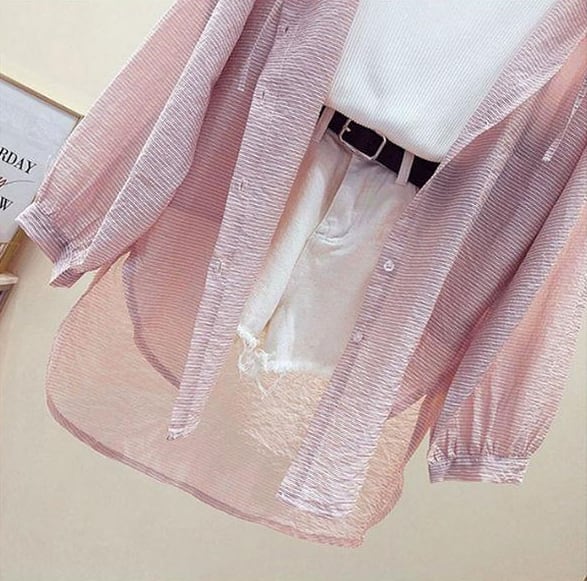 【tops】紫外線対策シャツトップス　M24027