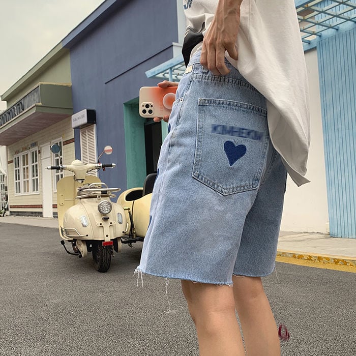 【bottoms】ハートデニムショートパンツG21294