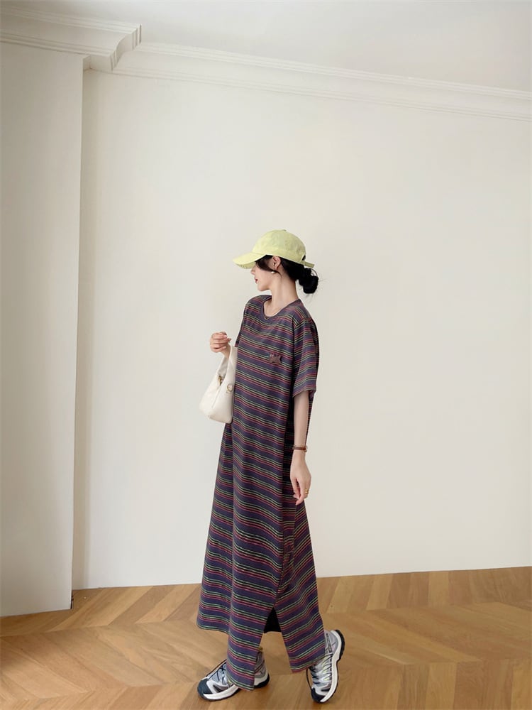 【dress】ストライプ柄ワンピース　M24933