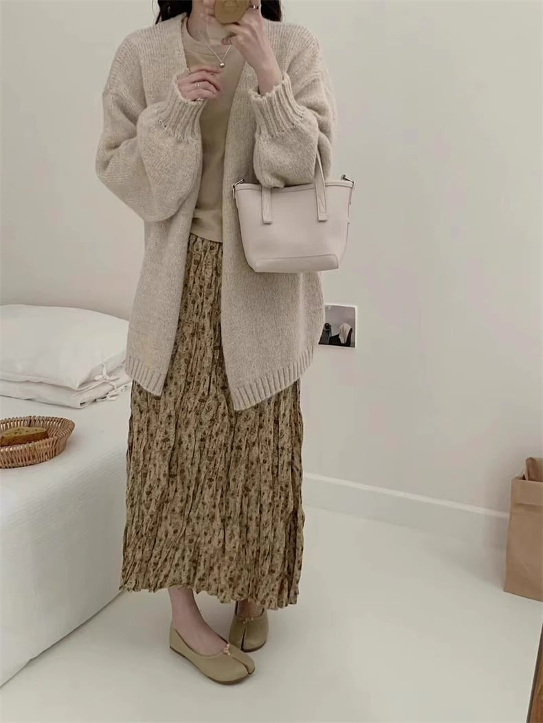 【outer】無地ニットカーデ　M26319