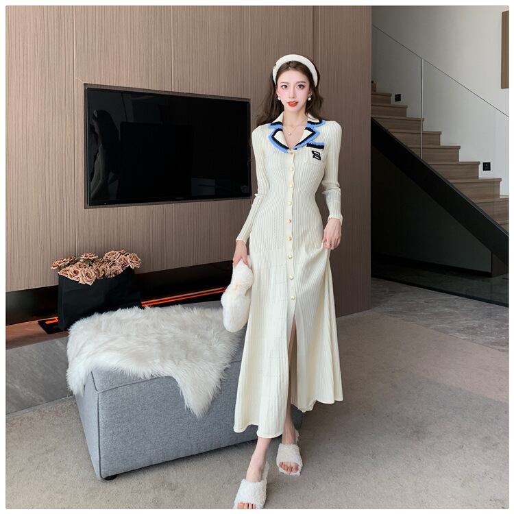 【dress】スリットニットワンピース　M28867