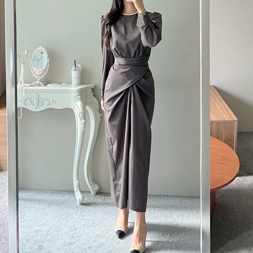 【dress】クルーネックワンピース　M29550
