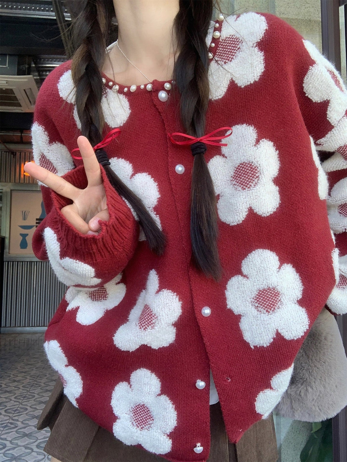 【outer】クルーネックニットカーデ　M27076