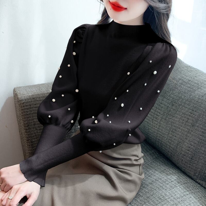 【tops】パールニットプルオーバー　M19093