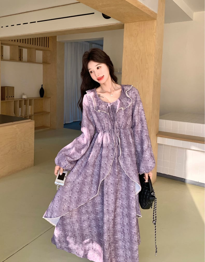 【dress】フレアロングワンピース Q8221