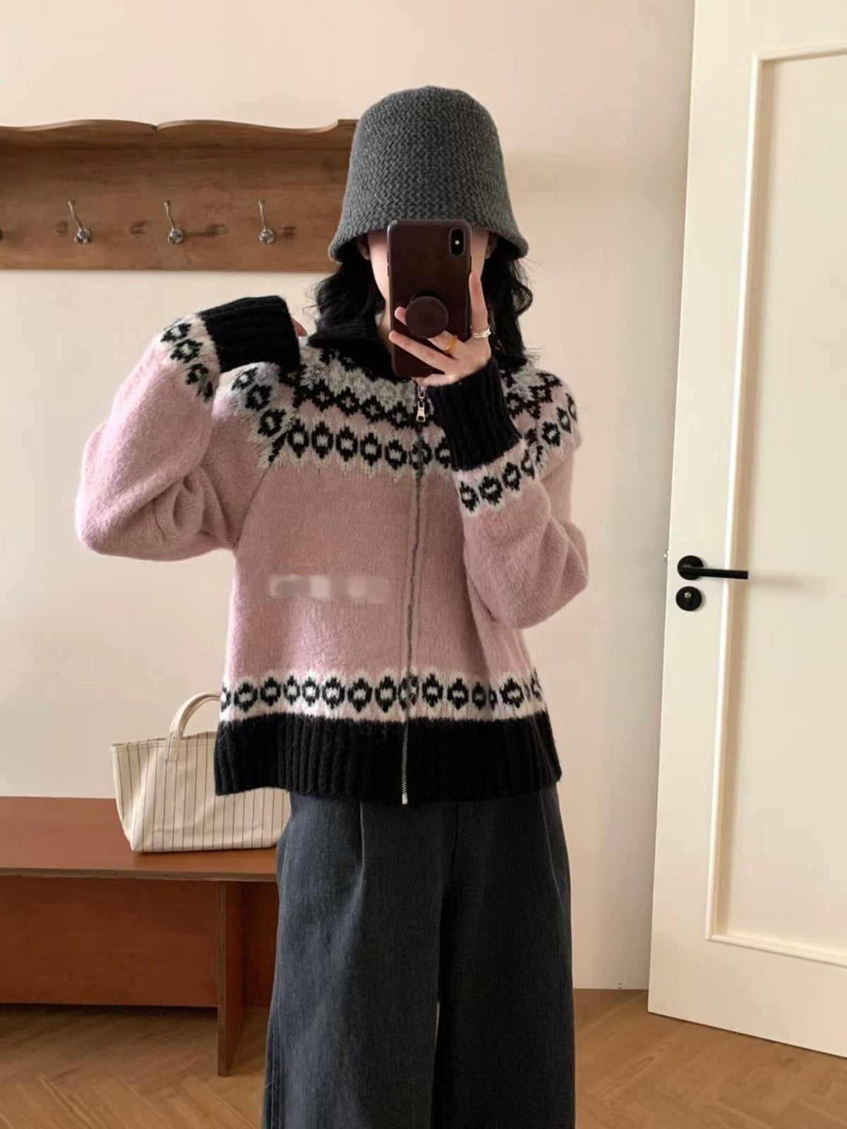 【outer】ファスナーニットカーデ　M27117