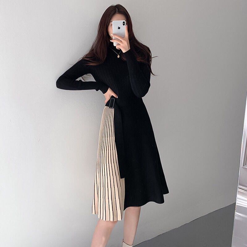 【dress】ドッキングニットワンピース　M17898