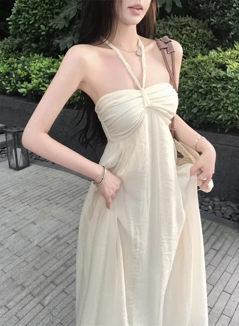【dress】ホルターネックロングワンピース Q8270
