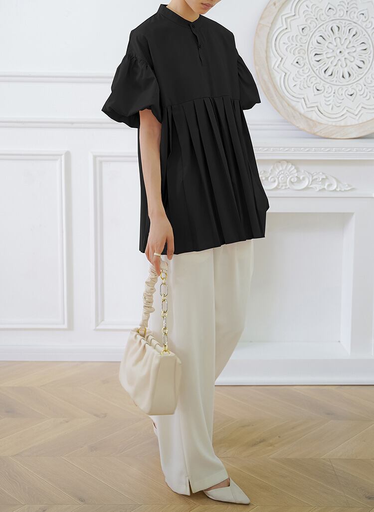 【tops】ランタンスリーブギャザーブラウスG20473