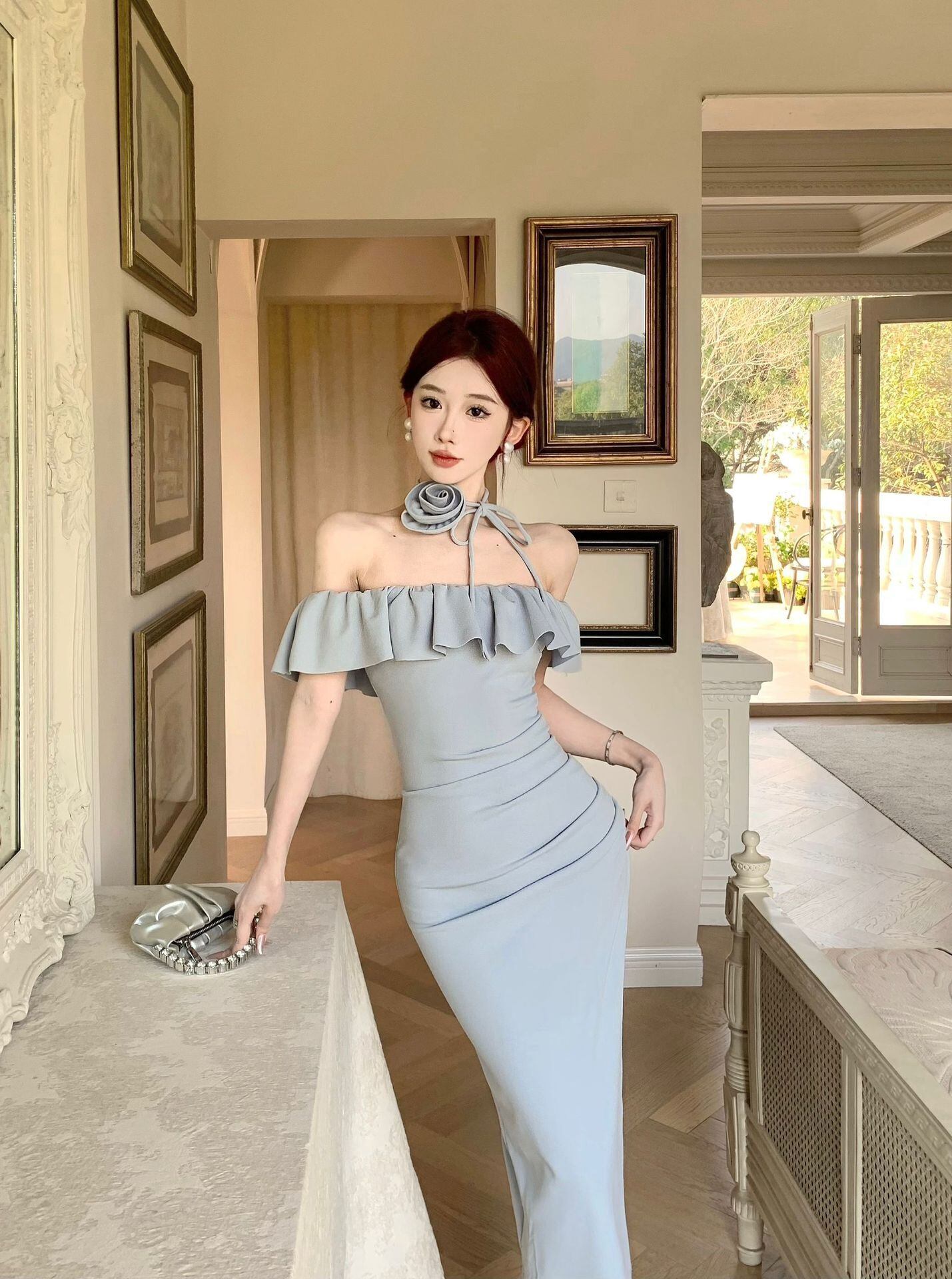 【dress】オフショルダーフリルワンピース G21120