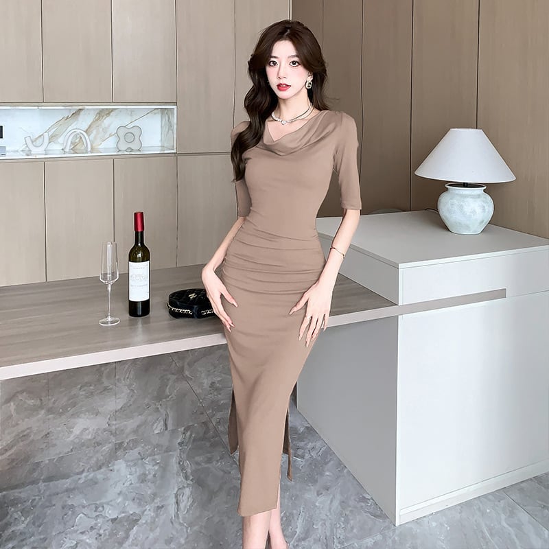 【dress】フェミニンスリットワンピース G21277