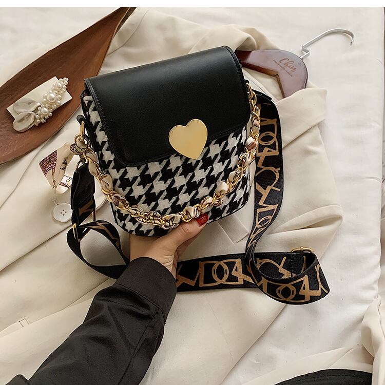 【小物】金属飾り肩掛けハンドバッグ切り替えエレガントチェーンバッグ