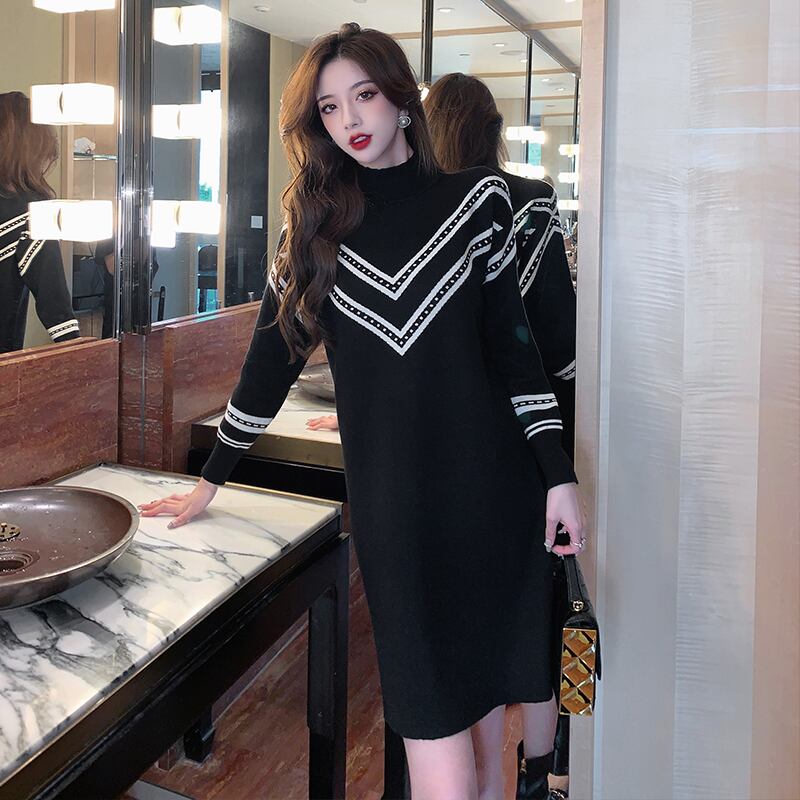【dress】ファッション気質満点韓流スタイル ルーズ着痩せニットワンピース G9765
