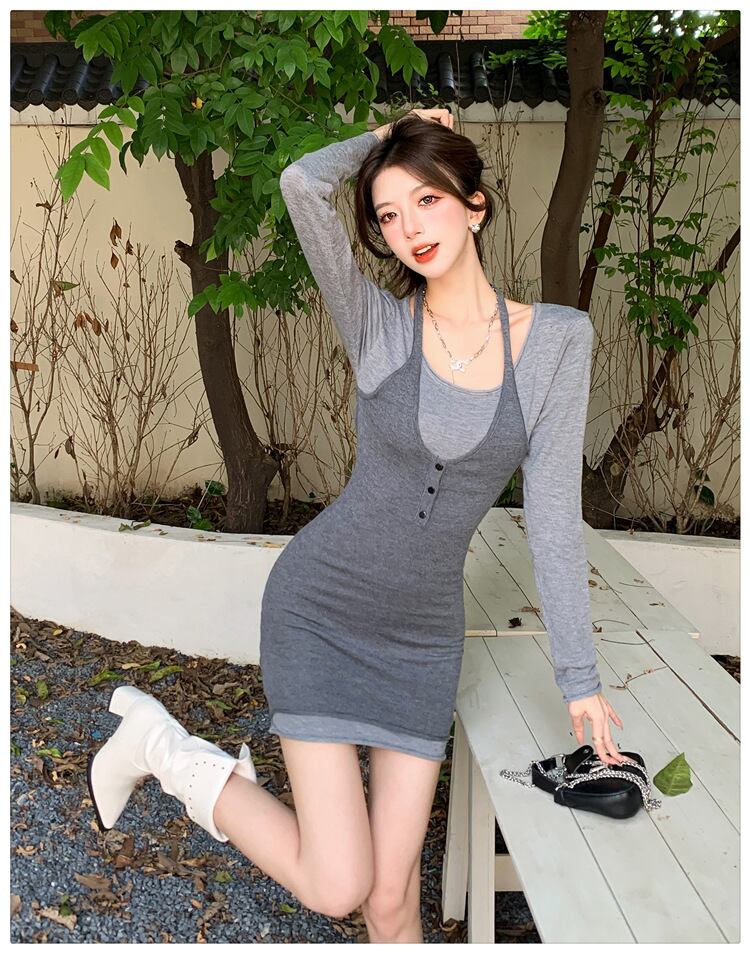 【dress】切り替え配色ワンピース　M29558