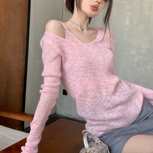 【tops】切り替え長袖Tシャツ　M29689