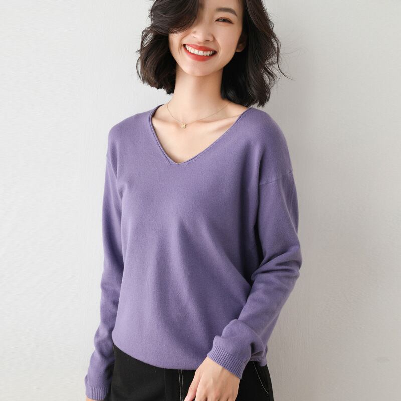 【tops】Vネックニットプルオーバー　M19161