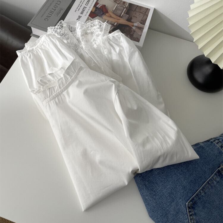 【tops】レース切り替えブラウス　M29703