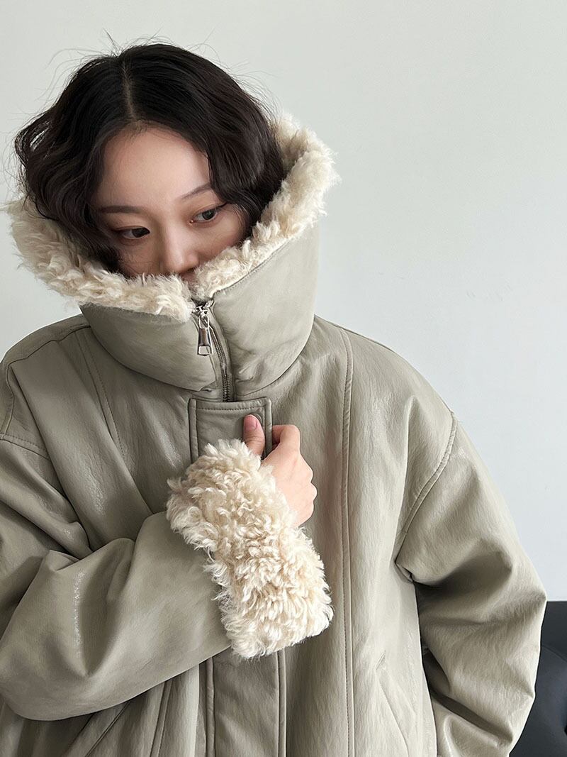 【outer】ファードッキングPUダウンコート Q7363