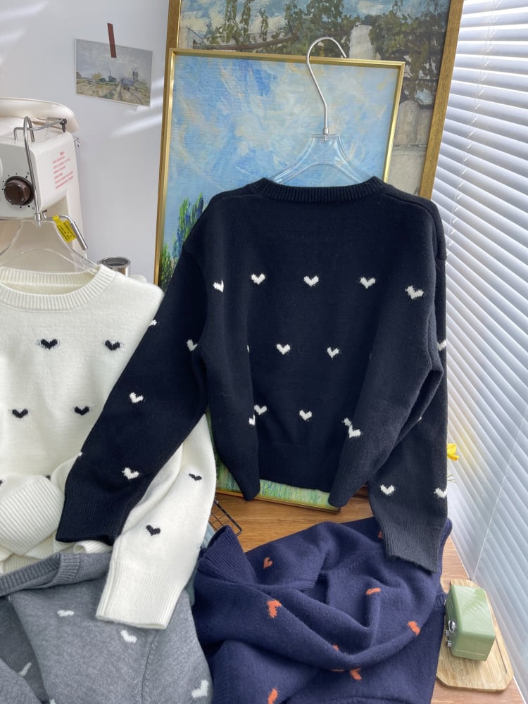 【tops】ハートモチーフニットトップス      N2748