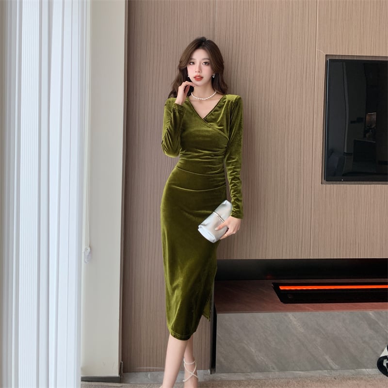 【dress】Vネックデートワンピース　M28202