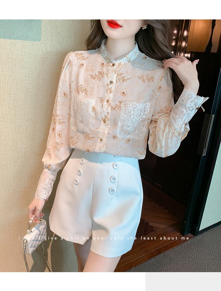【tops】花柄シャツトップス　M18566